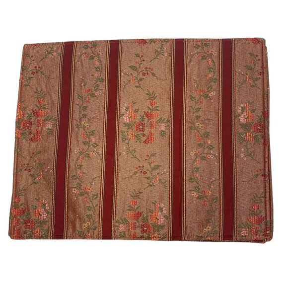 Patricia Spratt Red and Brown Floral Placemats Set of 4  Reversible NWT - Picture 3 of 8